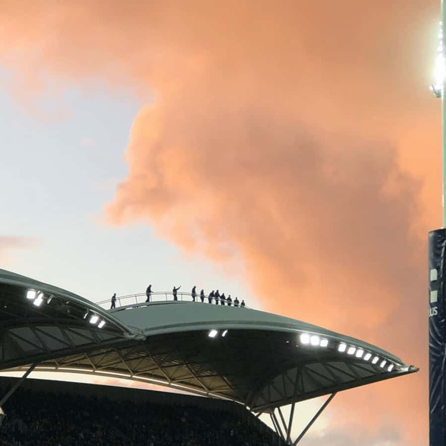 Adelaide: Sunset Rooftop Tour at Adelaide Oval - Walking the roofline above Adelaide