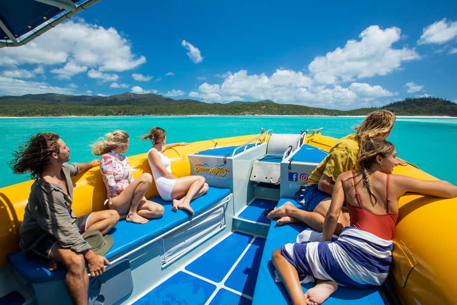 Airlie Beach: Snorkel, Hill Inlet Lookout & Whitehaven Beach - The fast raft ride across the Whitsundays