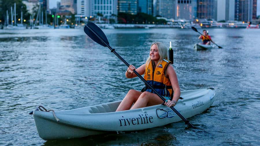 Brisbane: Illuminated River Night Kayak Tour - What the Brisbane River looks like after dark