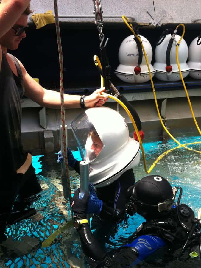 Cairns: Green Island and Seawalker Helmet Dive Combo - The Seawalker helmet walk at five metres