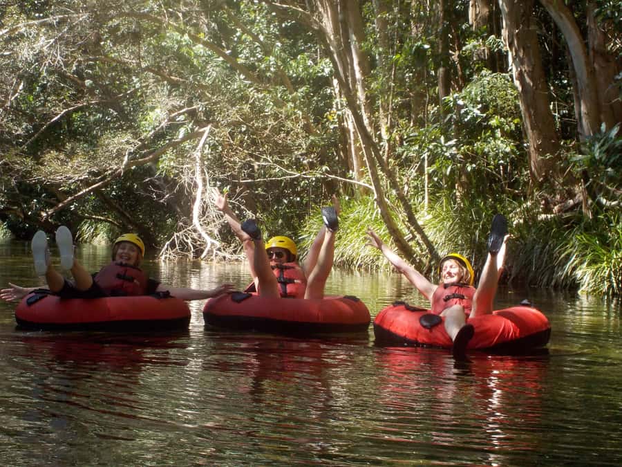 Cairns or Northern Beaches: Rainforest River Tubing - Getting ready beside the river
