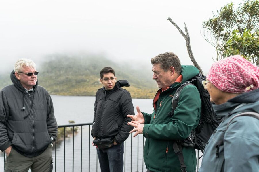 Cradle Mountain National Park by Coach from Launceston - Crossing Cethana Dam into the national park