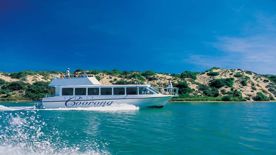 From Goolwa: Murray Mouth Cruise - Passing through the Goolwa Barrage lock