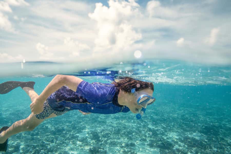 From Port Douglas: Outer Reef Cruise by Luxury Catamaran - First stop: snorkeling above the Mackay Cay reef
