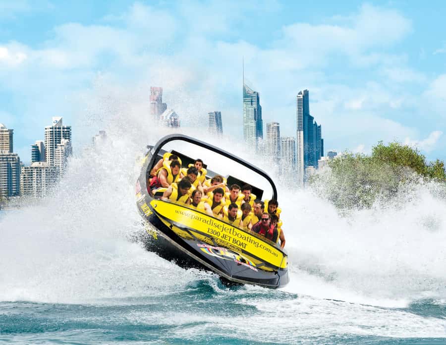 Gold Coast: Extreme Jet Boat Blast Ride - Spins, slides, and the run toward Wave Break Island