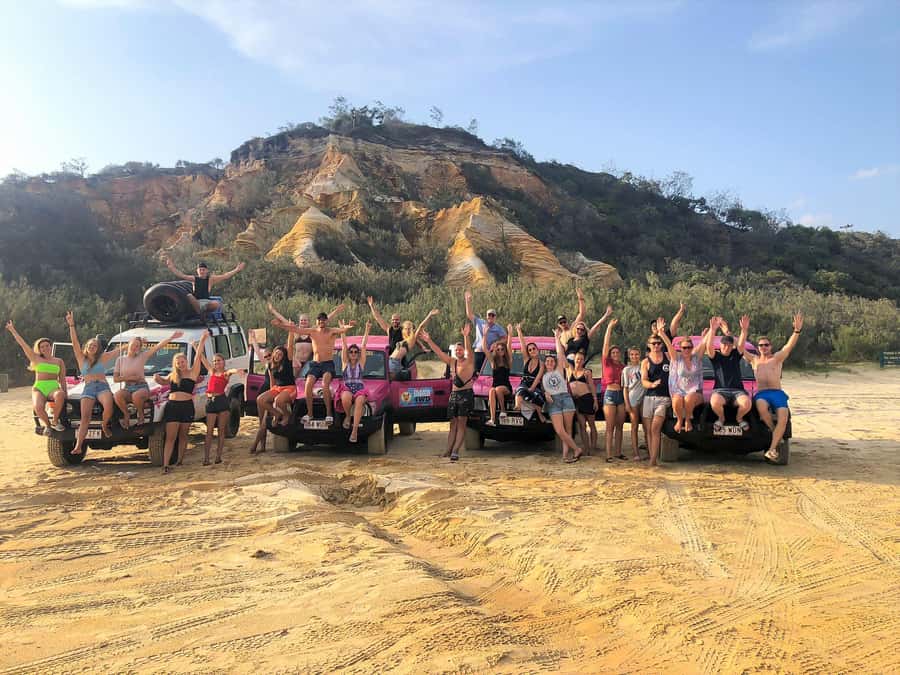 Hervey Bay to K'gari/Fraser Island 3-Day Tour (Beach House) - Crossing to K’gari in a pink 4WD
