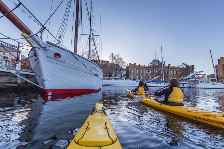 Hobart City 2.5-Hour Kayak Tour - Under fishing wharves and into the dock area