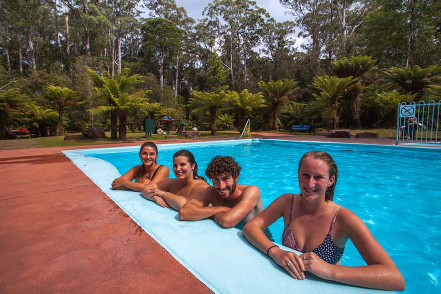 Hobart: Tahune Airwalk, Hastings Cave, Thermal Springs Tour - Warm water and a chance to slow down