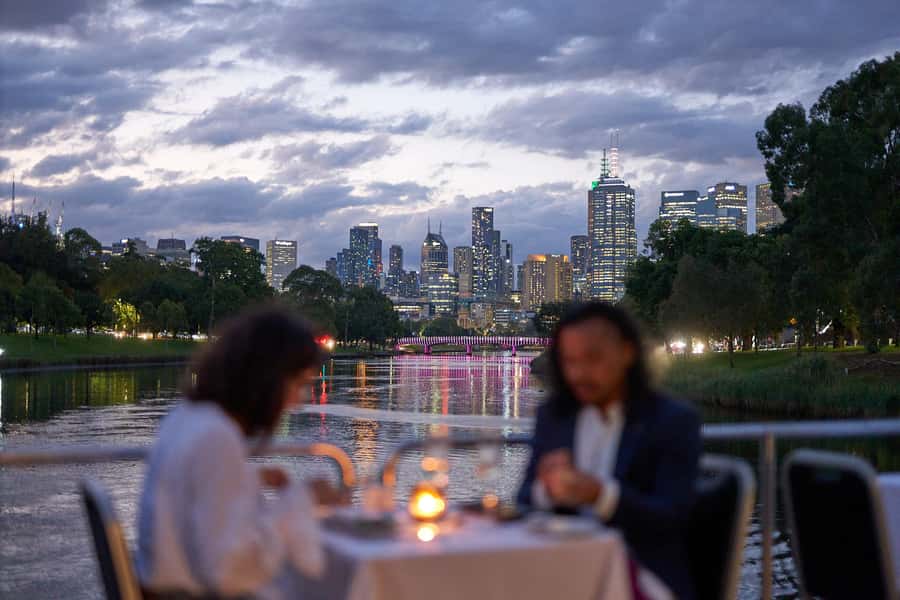 Melbourne: 4-Course Dinner Cruise with Drinks - The first view of Melbourne from the river