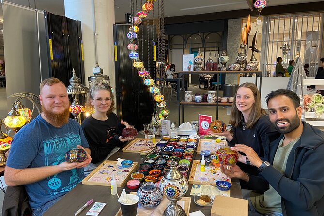 Mosaic Art Classes Sydney: Turkish Lamp Workshop - The last step is not quite finished at the studio