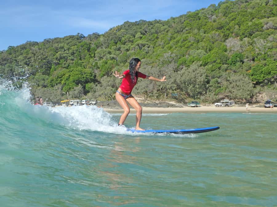 Noosa: Epic Learn to Surf Safari 4x4 - Double Island Point - Arriving at Australia’s long beginner wave