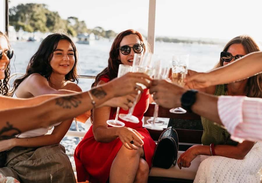 Noosaville: Noosa River Sunset Cruise - The River Mouth and curved sandbars