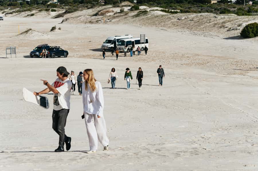 Pinnacles Desert: Sunset BBQ & Stargazing Tour +Sandboarding - Entering the Pinnacles Desert before sunset