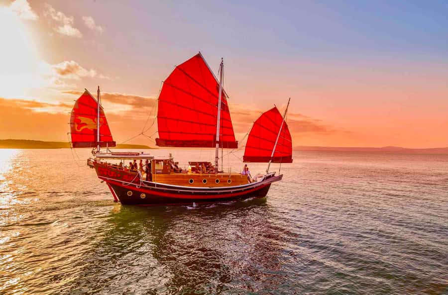Port Douglas: Sunset Cruise on a Chinese Shaolin Junk Ship - Out toward the Coral Sea and Four Mile Beach