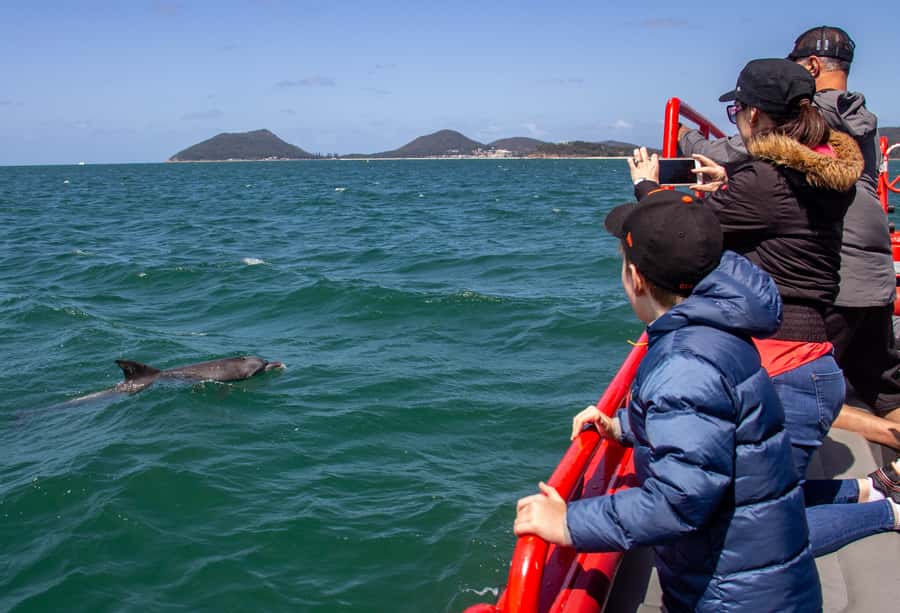 Port Stephens: 1hr Dolphin Watch Express - Passing the headlands adds a sense of place