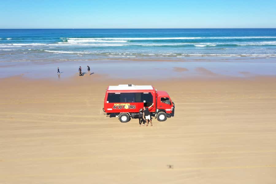 Port Stephens: Birubi Beach 4WD Tour with Sandboarding - Birubi Beach by 4WD, with pipis underfoot