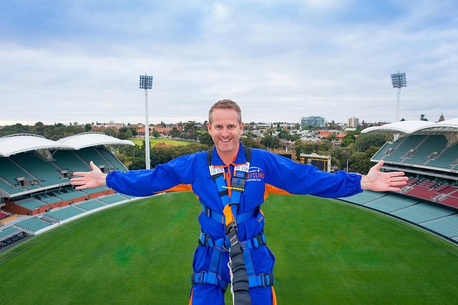 RoofClimb Adelaide Oval Experience - The lean-out is thrilling, but you control the pace