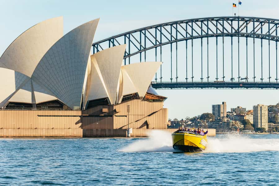 Sydney Harbour: Thunder Thrill Jet Boat Ride - Sydney Opera House and Harbour Bridge from the water
