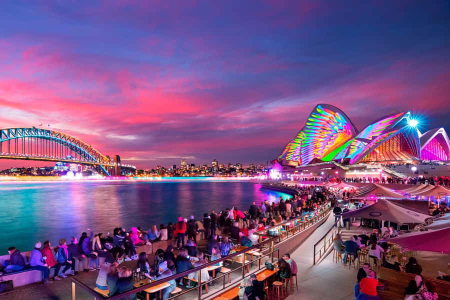 Sydney: Premium Catamaran Vivid Cruise with Welcome Drink - From King Street Wharf to the first harbour views