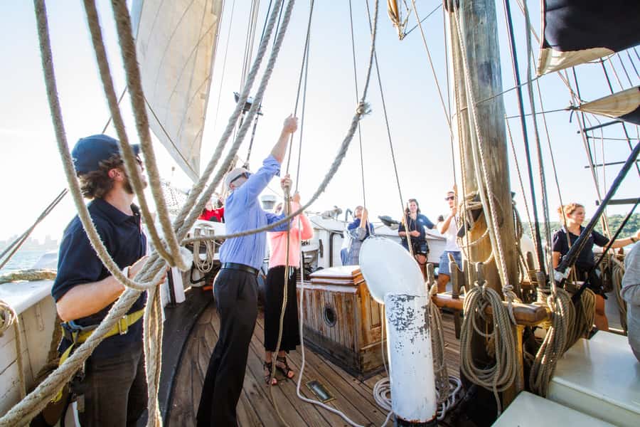 Sydney: Tall Ship Harbour Twilight Dinner Cruise - The small crew creates a personal feel